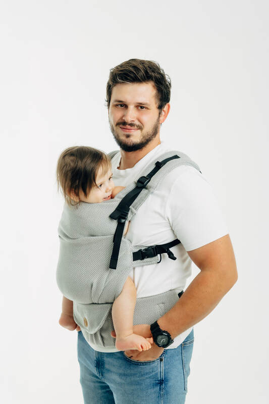 My First Carrier - LennyUpGrade PRO, herringbone weave 100% cotton - LITTLE HERRINGBONE GREY