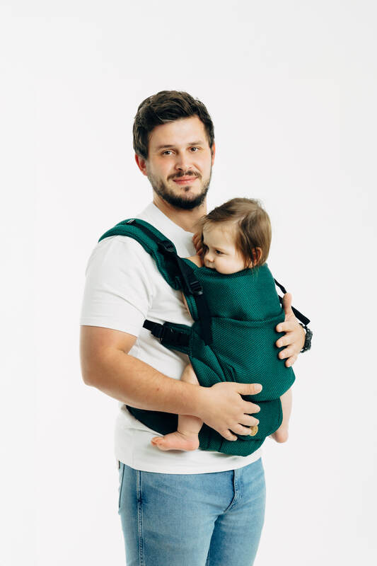 My First Baby Carrier - LennyUpGrade PRO, herringbone weave 100% cotton - EMERALD