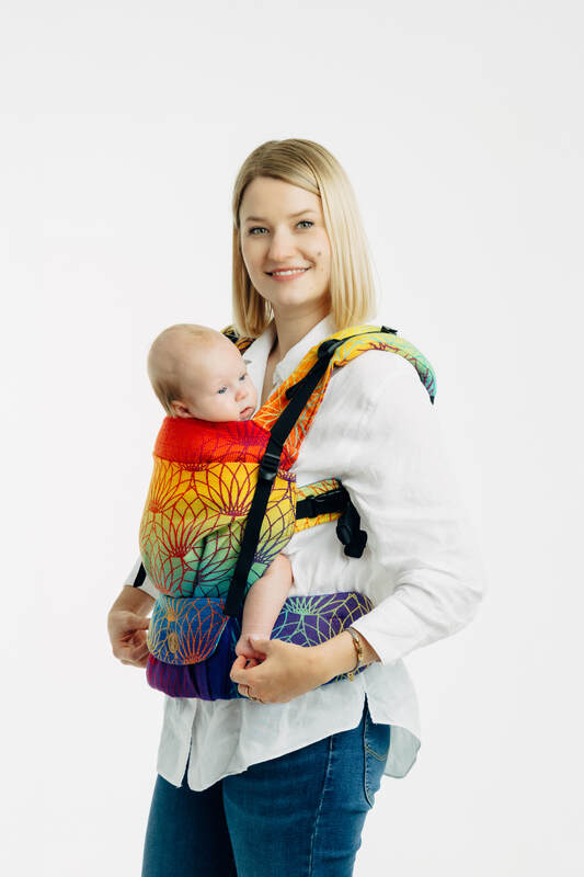 LennyUpGrade PRO Carrier, jacquard weave 100% cotton - RAINBOW LOTUS