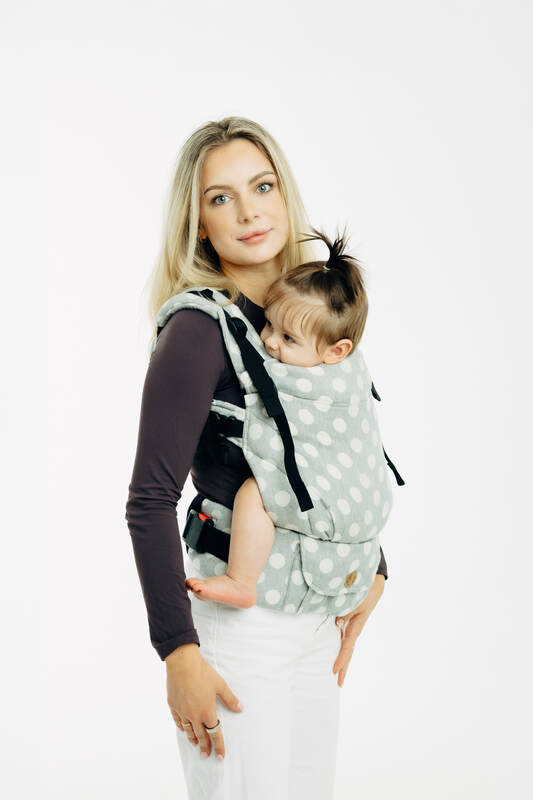 LennyUpGrade PRO Carrier, jacquard weave 100% cotton - POLKA DOTS - PLOP - Woven Baby Standard   lenny_upgrade_pro    #