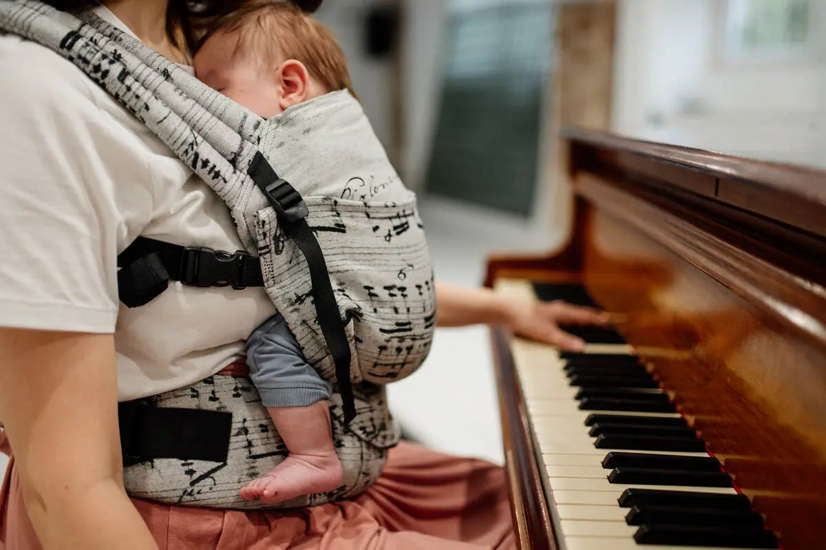 LennyLight Carrier, jacquard weave 100% cotton - MELODY - POLONAISE - Woven Baby Standard   lenny_light    #
