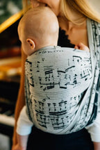 Baby Wrap, Jacquard Weave (100% cotton) - MELODY - POLONAISE - Woven Baby XS - 4   long_woven_wraps    #
