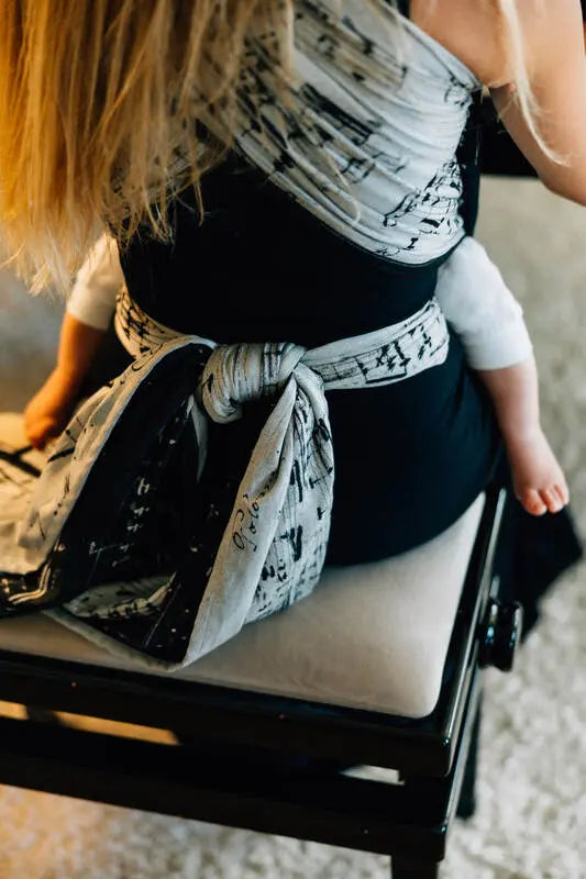 Baby Wrap, Jacquard Weave (100% cotton) - MELODY - POLONAISE - Woven Baby XS - 4   long_woven_wraps    #