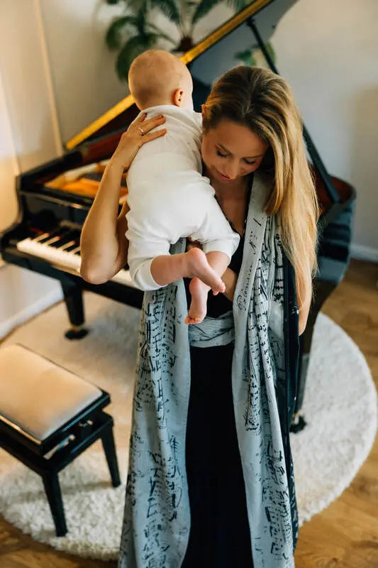 Baby Wrap, Jacquard Weave (100% cotton) - MELODY - POLONAISE - Woven Baby XS - 4   long_woven_wraps    #