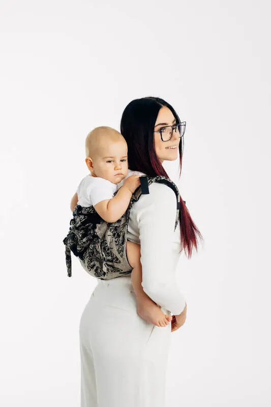 Lenny Buckle Onbuhimo PRO baby carrier, jacquard weave (65% cotton 35% silkk) - QUEEN OF THE NIGHT - PAMINA - Woven Baby Size - Toddler   buckle_onbu_pro_carriers    #