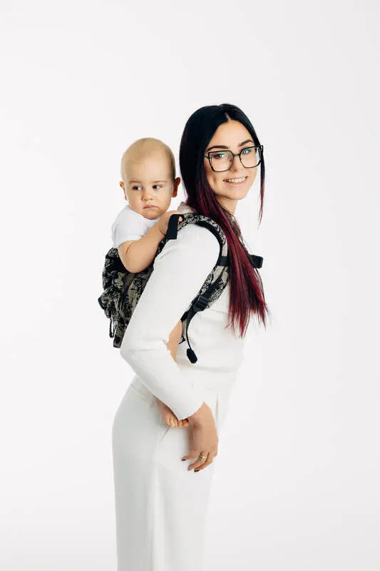 Lenny Buckle Onbuhimo PRO baby carrier, jacquard weave (65% cotton 35% silk) - QUEEN OF THE NIGHT - PAMINA - Woven Baby Standard   buckle_onbu_pro_carriers    #