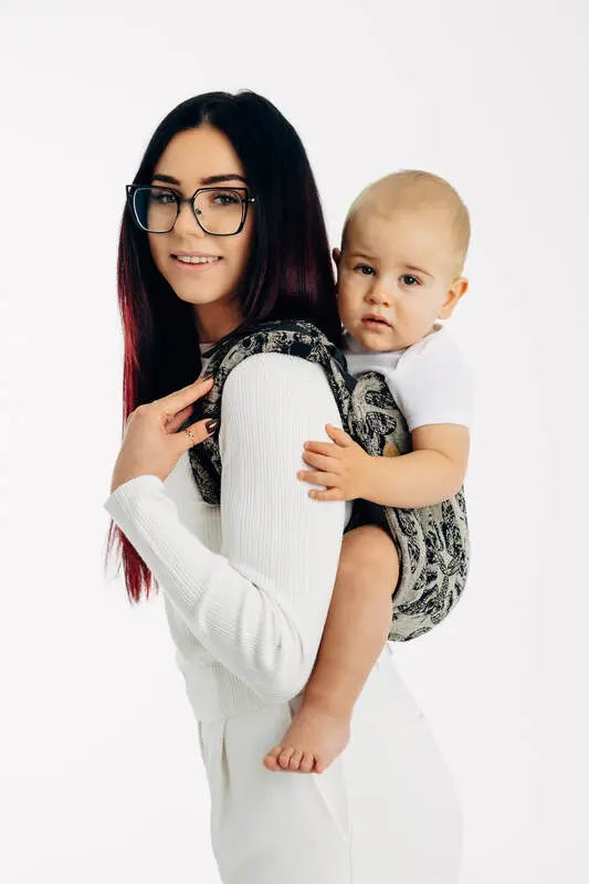 Lenny Buckle Onbuhimo PRO baby carrier, jacquard weave (65% cotton 35% silkk) - QUEEN OF THE NIGHT - PAMINA - Woven Baby Size - Toddler   buckle_onbu_pro_carriers    #