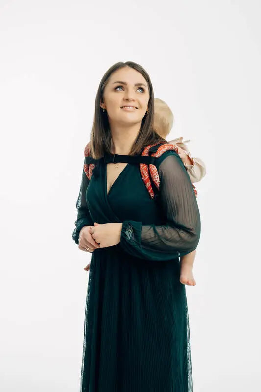 Lenny Buckle Onbuhimo PRO baby carrier, jacquard weave (100% cotton) - PEACOCK'S TAIL - HOLIDAY - Woven Baby Standard   buckle_onbu_pro_carriers    #