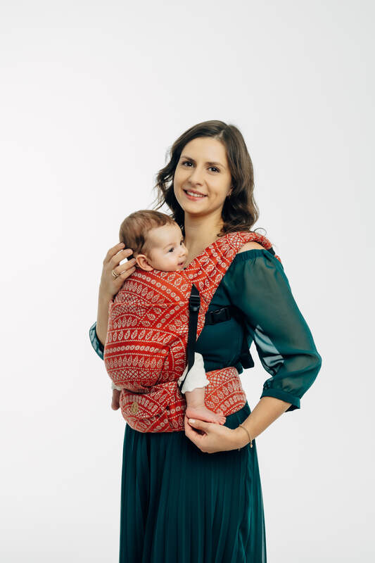 LennyLight Carrier, jacquard weave 100% cotton - PEACOCK'S TAIL - HOLIDAY