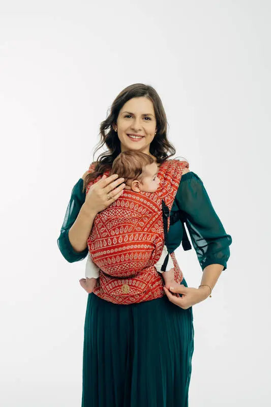 LennyLight Carrier, jacquard weave 100% cotton - PEACOCK'S TAIL - HOLIDAY - Woven Baby Size - Standard   lenny_light    #