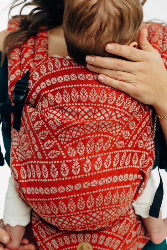 LennyLight Carrier, jacquard weave 100% cotton - PEACOCK'S TAIL - HOLIDAY - Woven Baby Size - Standard   lenny_light    #