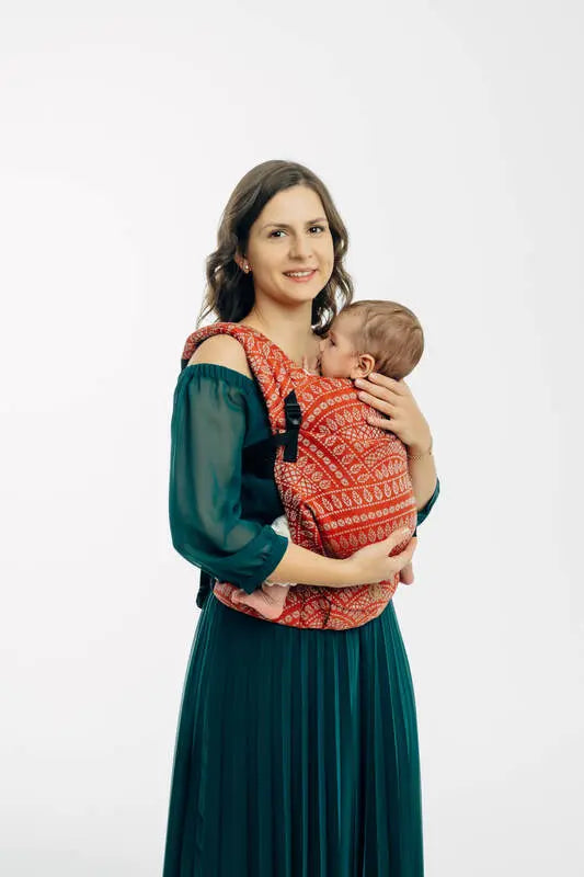 LennyLight Carrier, jacquard weave 100% cotton - PEACOCK'S TAIL - HOLIDAY - Woven Baby Standard   lenny_light    #