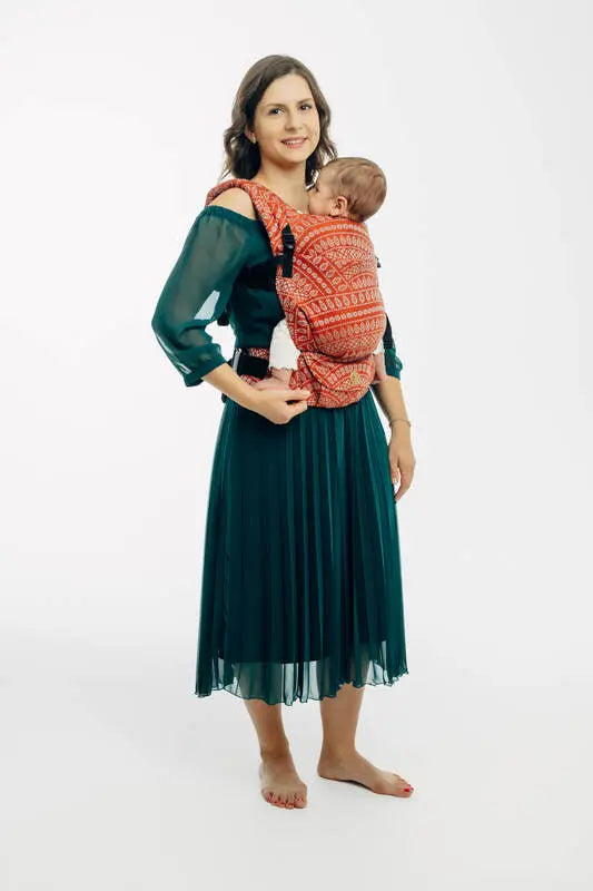 LennyLight Carrier, jacquard weave 100% cotton - PEACOCK'S TAIL - HOLIDAY - Woven Baby Size - Standard   lenny_light    #