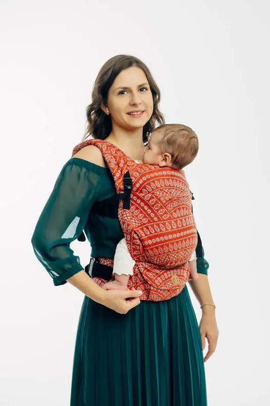 LennyLight Carrier, jacquard weave 100% cotton - PEACOCK'S TAIL - HOLIDAY - Woven Baby Size - Standard   lenny_light    #
