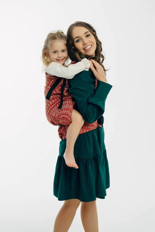 LennyPreschool Carrier, jacquard weave (100% cotton) - PEACOCK'S TAIL - HOLIDAY - Woven Baby Size - Preschool   lenny_preschool    #