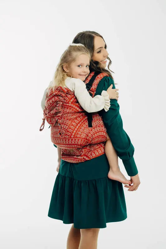 LennyPreschool Carrier, jacquard weave (100% cotton) - PEACOCK'S TAIL - HOLIDAY - Woven Baby Preschool   lenny_preschool    #