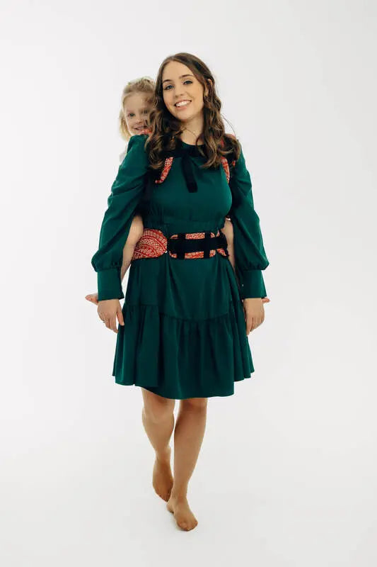 LennyPreschool Carrier, jacquard weave (100% cotton) - PEACOCK'S TAIL - HOLIDAY - Woven Baby Preschool   lenny_preschool    #
