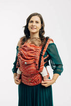 LennyUpGrade PRO Carrier, jacquard weave 100% cotton - PEACOCK'S TAIL - HOLIDAY - Woven Baby Standard   lenny_upgrade_pro    #