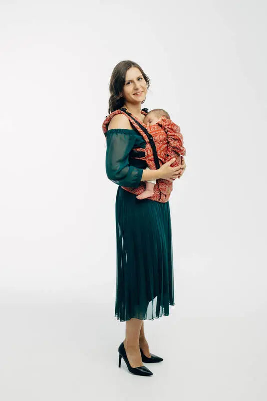 LennyUpGrade PRO Carrier, jacquard weave 100% cotton - PEACOCK'S TAIL - HOLIDAY - Woven Baby Standard   lenny_upgrade_pro    #