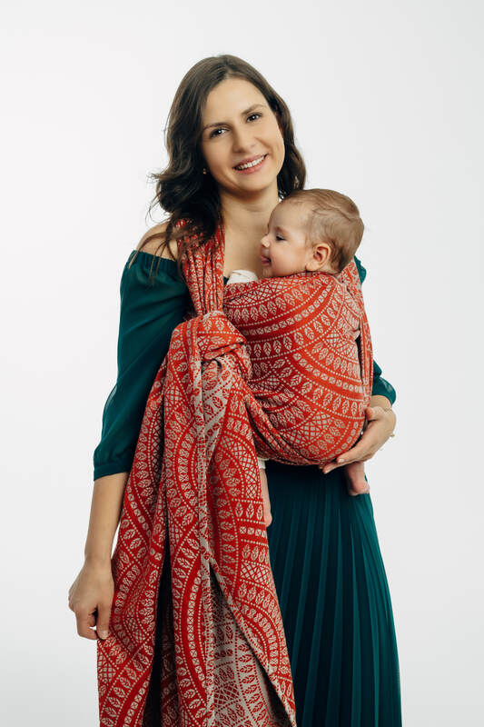 Baby Wrap, Jacquard Weave (100% cotton) - PEACOCK'S TAIL - HOLIDAY