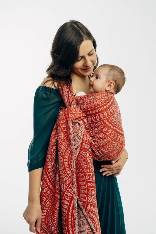 Baby Wrap, Jacquard Weave (100% cotton) - PEACOCK'S TAIL - HOLIDAY