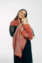 Ring Sling, Jacquard Weave (100% cotton), with gathered shoulder - PEACOCK'S TAIL - HOLIDAY - standard 1.8m - Woven Baby    ring_slings    #