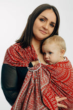 Ring Sling, Jacquard Weave (100% cotton), with gathered shoulder - PEACOCK'S TAIL - HOLIDAY - standard 1.8m - Woven Baby    ring_slings    #
