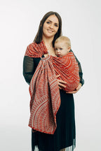 Ring Sling, Jacquard Weave (100% cotton), with gathered shoulder - PEACOCK'S TAIL - HOLIDAY - standard 1.8m - Woven Baby    ring_slings    #
