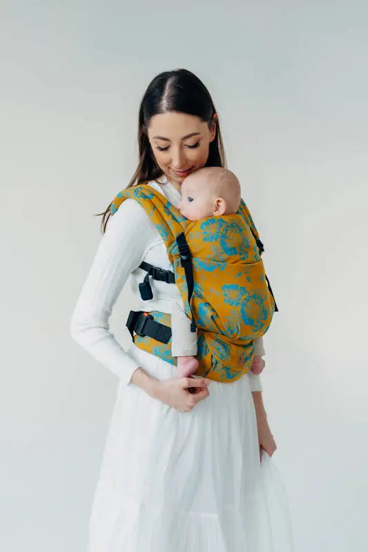 LennyLight Carrier, jacquard weave 100% cotton - RETRO'N'ROSES - ROSARIUM - Woven Baby Size - Standard   lenny_light    #