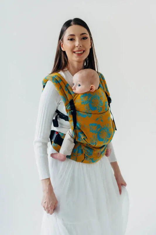 LennyLight Carrier, jacquard weave 100% cotton - RETRO'N'ROSES - ROSARIUM - Woven Baby Standard   lenny_light    #