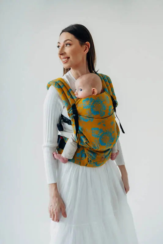 LennyLight Carrier, jacquard weave 100% cotton - RETRO'N'ROSES - ROSARIUM - Woven Baby Standard   lenny_light    #
