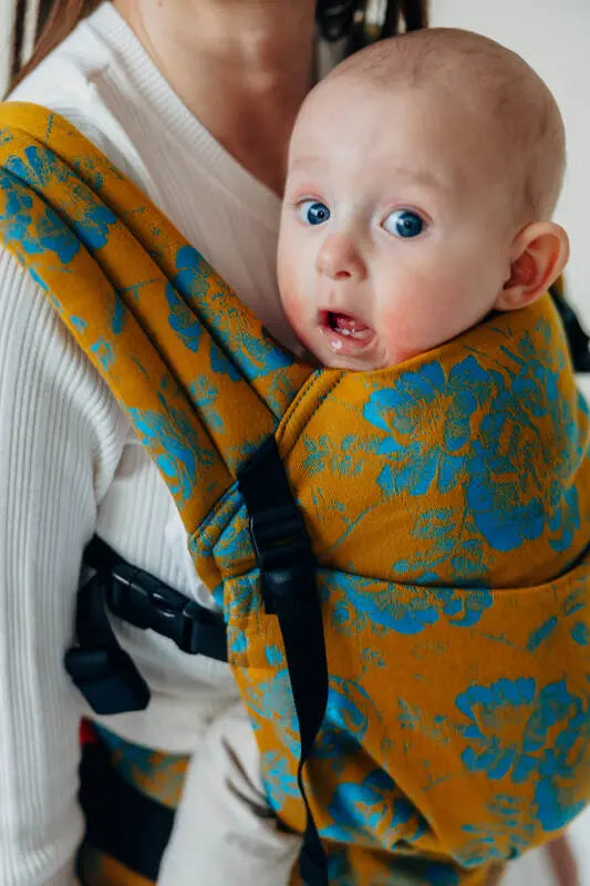 LennyLight Carrier, jacquard weave 100% cotton - RETRO'N'ROSES - ROSARIUM - Woven Baby Standard   lenny_light    #