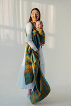 Baby Wrap, Jacquard Weave (100% cotton) - RETRO'N'ROSES - ROSARIUM (grade B) - Woven Baby M - 6   long_woven_wraps    #