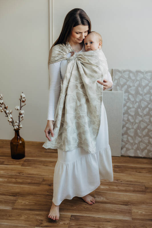 Ring Sling, Jacquard Weave (50% cotton, 25% hemp, 25% lyocell), with gathered shoulder - VIRIDIFLORA - CONNECT - standard 1.8m (grade B) - Woven Baby Title - Default Title   ring_slings    #