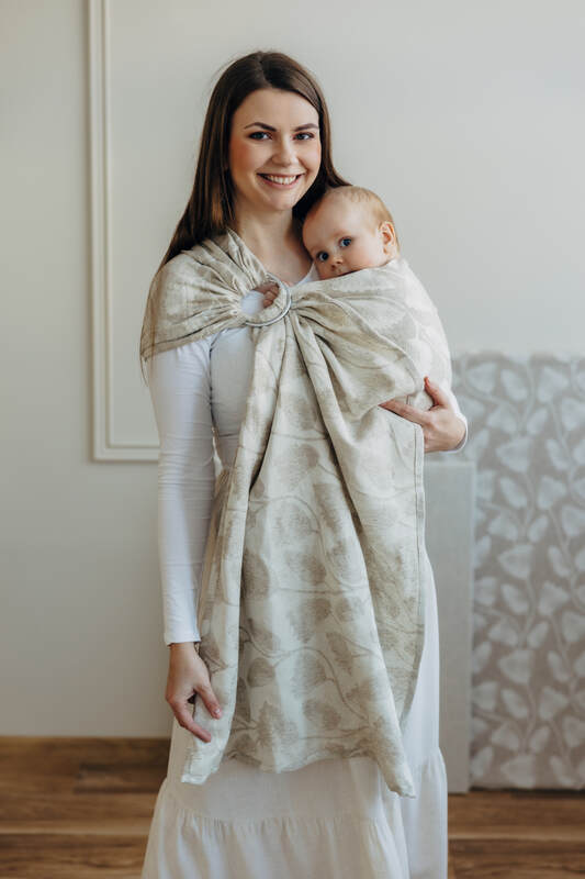 Ring Sling, Jacquard Weave (50% cotton, 25% hemp, 25% lyocell), with gathered shoulder - VIRIDIFLORA - CONNECT - standard 1.8m (grade B) - Woven Baby Title - Default Title   ring_slings    #
