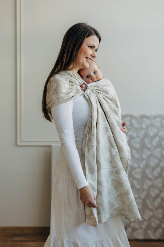 Ring Sling, Jacquard Weave (50% cotton, 25% hemp, 25% lyocell), with gathered shoulder - VIRIDIFLORA - CONNECT - standard 1.8m (grade B) - Woven Baby Title - Default Title   ring_slings    #