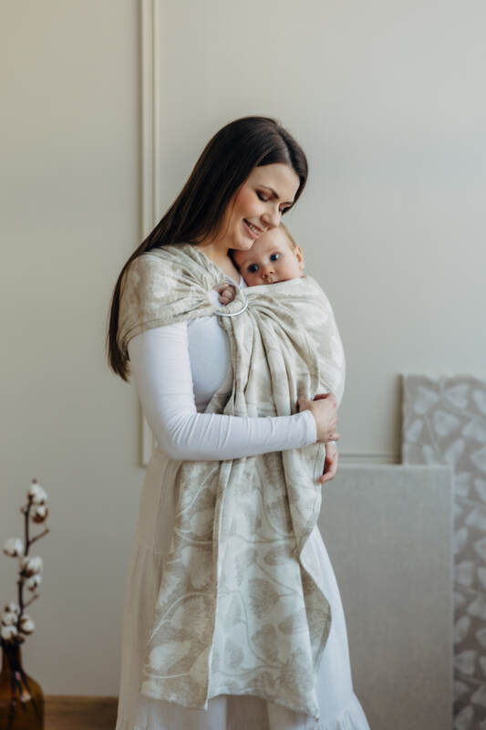 Ring Sling, Jacquard Weave (50% cotton, 25% hemp, 25% lyocell), with gathered shoulder - VIRIDIFLORA - CONNECT - standard 1.8m (grade B) - Woven Baby Title - Default Title   ring_slings    #