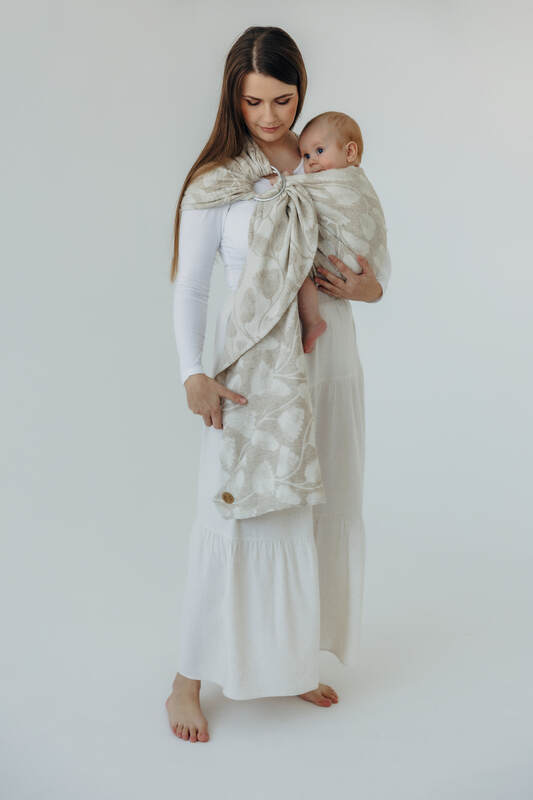 Ring Sling, Jacquard Weave (50% cotton, 25% hemp, 25% lyocell), with gathered shoulder - VIRIDIFLORA - CONNECT - standard 1.8m (grade B) - Woven Baby Title - Default Title   ring_slings    #