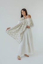 Ring Sling, Jacquard Weave (50% cotton, 25% hemp, 25% lyocell), with gathered shoulder - VIRIDIFLORA - CONNECT - standard 1.8m (grade B) - Woven Baby Title - Default Title   ring_slings    #