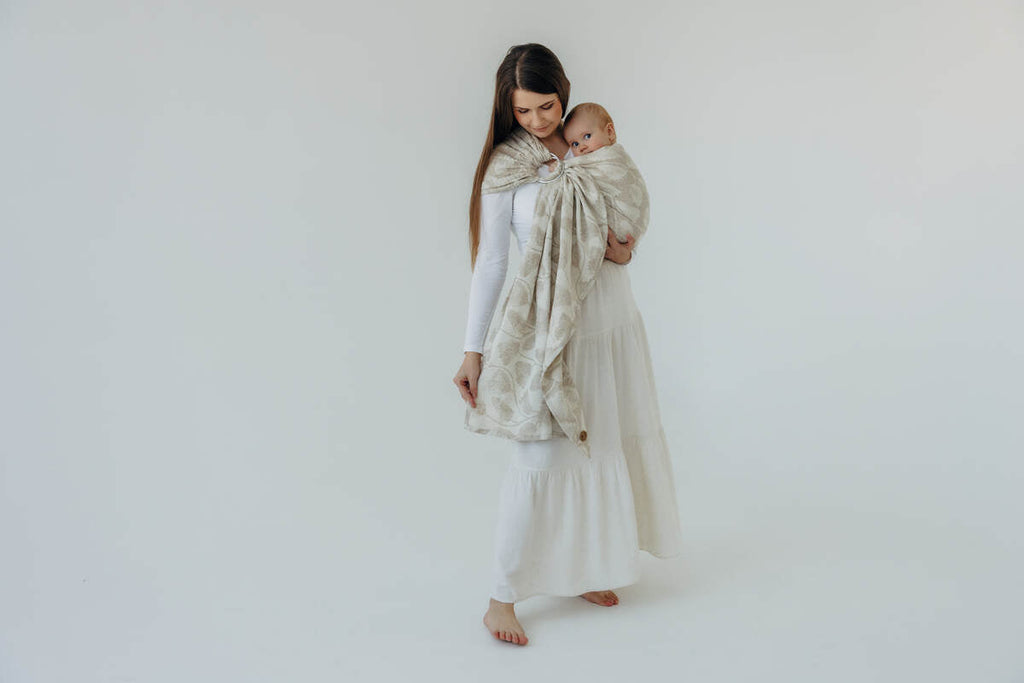 Ring Sling, Jacquard Weave (50% cotton, 25% hemp, 25% lyocell), with gathered shoulder - VIRIDIFLORA - CONNECT - standard 1.8m (grade B) - Woven Baby Title - Default Title   ring_slings    #