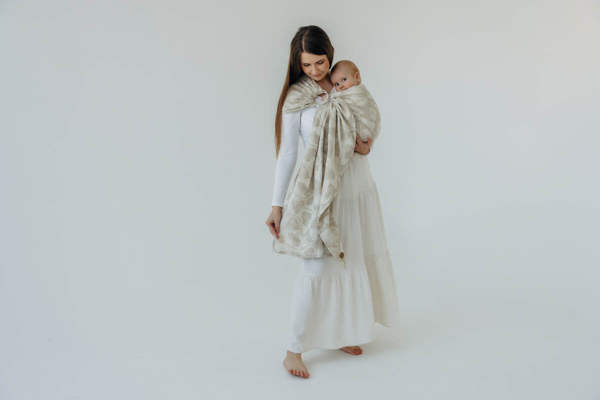 Ring Sling, Jacquard Weave (50% cotton, 25% hemp, 25% lyocell), with gathered shoulder - VIRIDIFLORA - CONNECT - standard 1.8m (grade B) - Woven Baby Title - Default Title   ring_slings    #