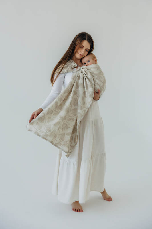 Ring Sling, Jacquard Weave (50% cotton, 25% hemp, 25% lyocell), with gathered shoulder - VIRIDIFLORA - CONNECT - standard 1.8m (grade B) - Woven Baby Title - Default Title   ring_slings    #