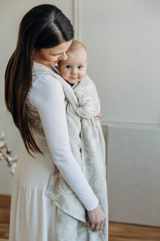 Baby Wrap, Jacquard Weave (50% cotton, 25% hemp, 25% lyocell) - VIRIDIFLORA - CONNECT (grade B) - Woven Baby Size - XS   long_woven_wraps    #