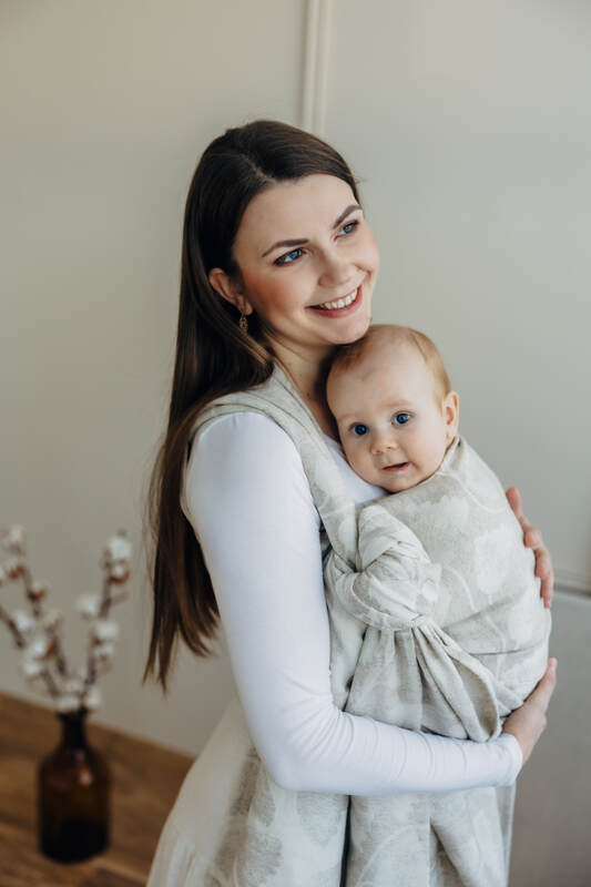Baby Wrap, Jacquard Weave (50% cotton, 25% hemp, 25% lyocell) - VIRIDIFLORA - CONNECT (grade B) - Woven Baby Size - XS   long_woven_wraps    #