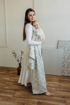 Baby Wrap, Jacquard Weave (50% cotton, 25% hemp, 25% lyocell) - VIRIDIFLORA - CONNECT (grade B) - Woven Baby Size - XS   long_woven_wraps    #