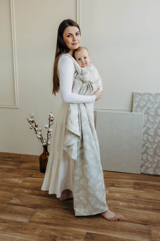 Baby Wrap, Jacquard Weave (50% cotton, 25% hemp, 25% lyocell) - VIRIDIFLORA - CONNECT (grade B) - Woven Baby Size - XS   long_woven_wraps    #