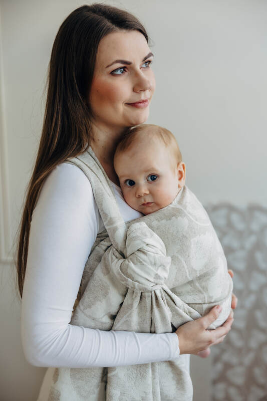 Baby Wrap, Jacquard Weave (50% cotton, 25% hemp, 25% lyocell) - VIRIDIFLORA - CONNECT (grade B) - Woven Baby Size - XS   long_woven_wraps    #