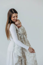 Baby Wrap, Jacquard Weave (50% cotton, 25% hemp, 25% lyocell) - VIRIDIFLORA - CONNECT (grade B) - Woven Baby Size - XS   long_woven_wraps    #