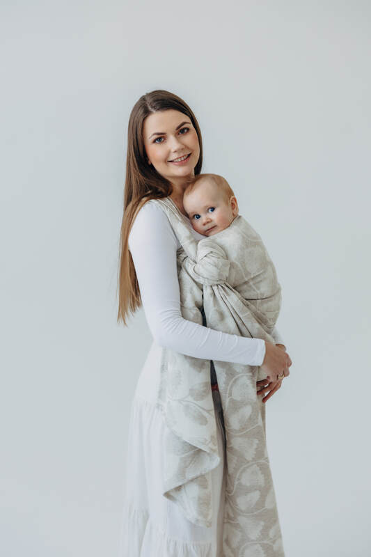 Baby Wrap, Jacquard Weave (50% cotton, 25% hemp, 25% lyocell) - VIRIDIFLORA - CONNECT (grade B) - Woven Baby Size - XS   long_woven_wraps    #