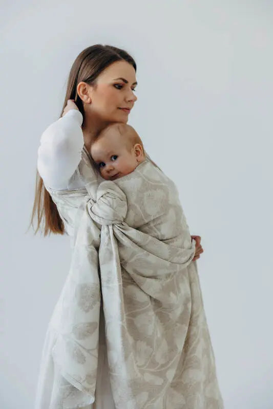 Baby Wrap, Jacquard Weave (50% cotton, 25% hemp, 25% lyocell) - VIRIDIFLORA - CONNECT - Woven Baby Size - L-Size - M-Size - S-Size - XL-Size - XS   long_woven_wraps    #